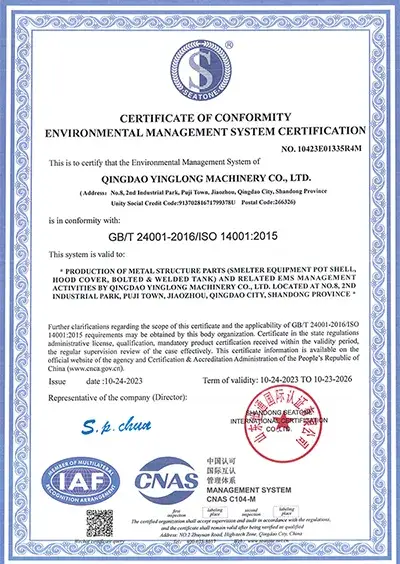 Certification ISO 14001:2015