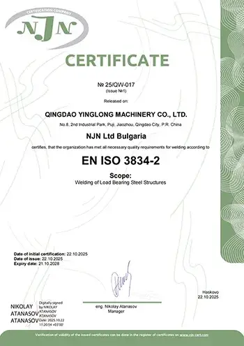 Certification ISO 3834-2