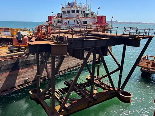 Installation sur Site des Charpentes Métalliques pour Infrastructures Portuaires